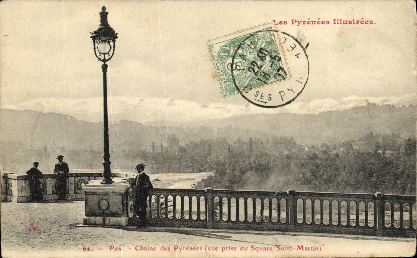 Pau — Chaîne des Pyrénées (vue prise du Square Saint-Martin) — Les Pyrénées Illustrées, n°64