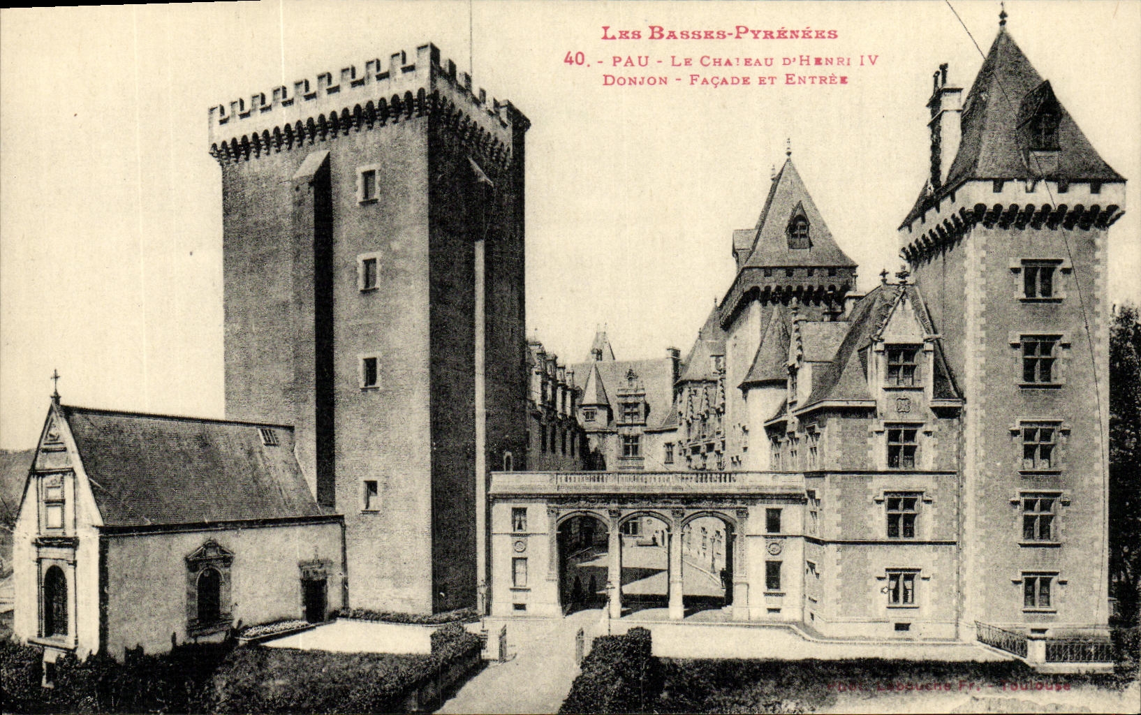 CPA Pau Basses pyrenees Le Chateau Henri IV Donjon Facade et entree
