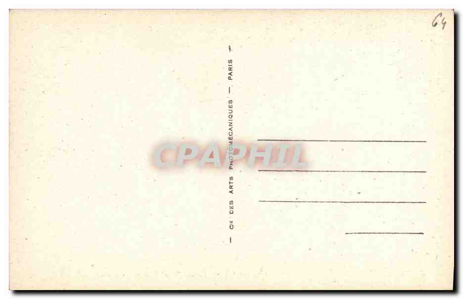 CPA Pau Le Chateau Chambre de Psyche Cheminee en Pierre — Verso