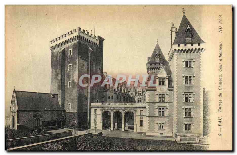 CPA Pau Entree du Chateau Cour d honneur