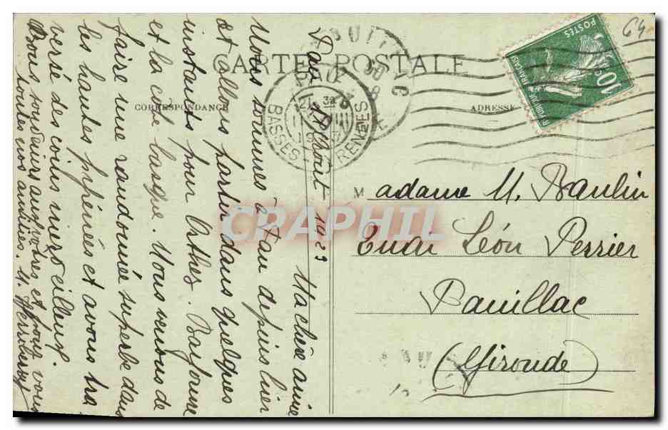 PAU — Le Château de Henri IV, vue de la Basse-Plante — C.C. 3ème série — Reverso