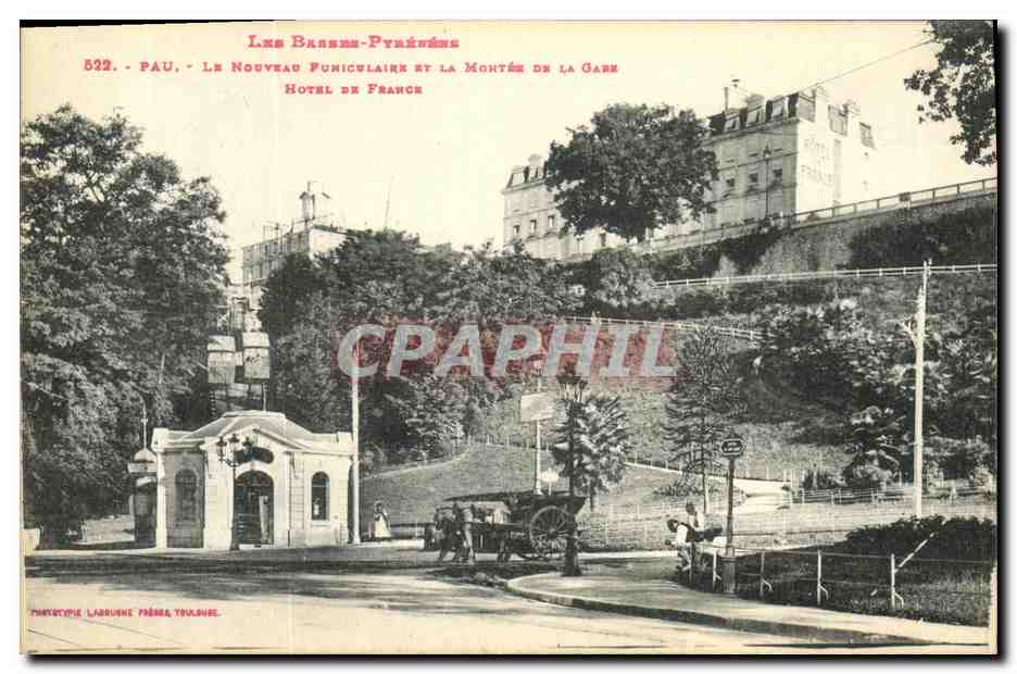 Pau - Le Nouveau Funiculaire et la Montée de la Gare - Hôtel de France