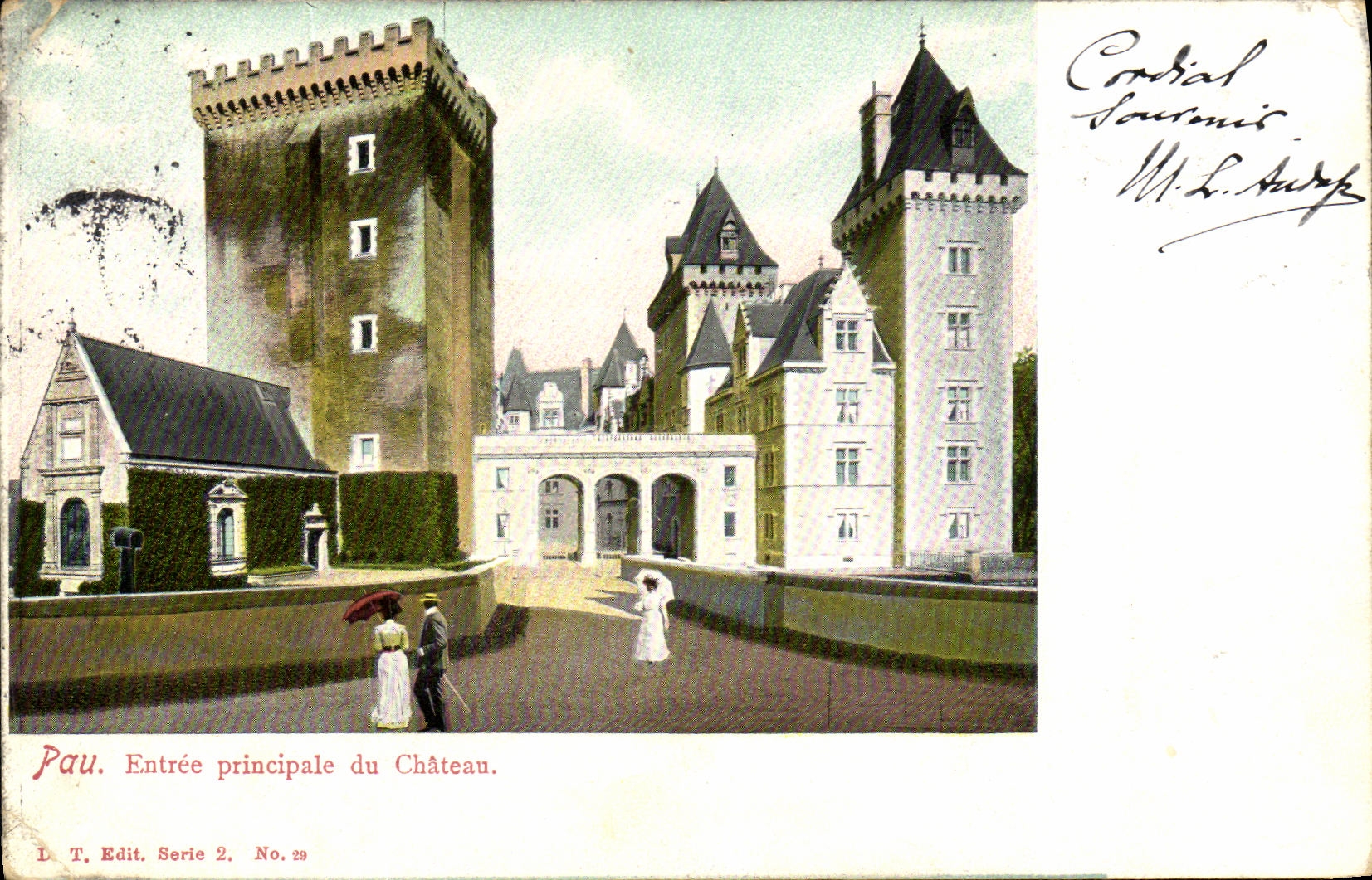 CPA Pau Entree Principale du Chateau