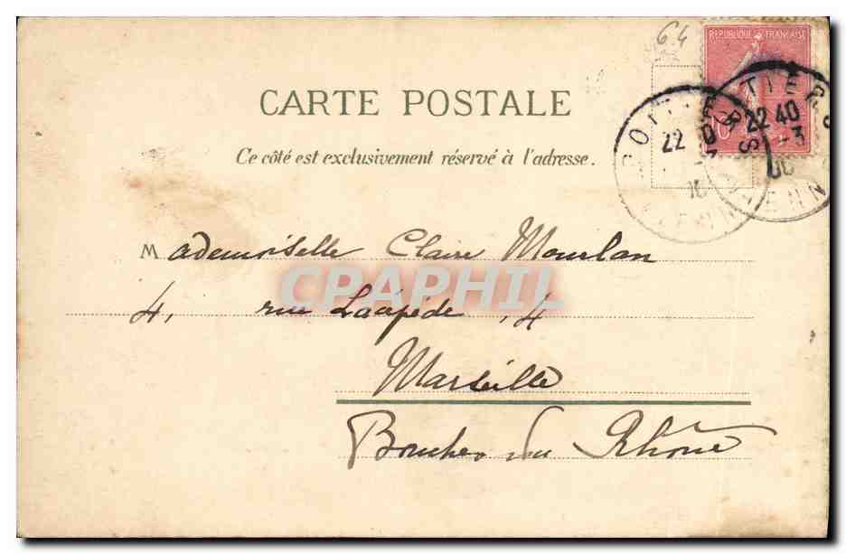 CPA Pau Entree Principale du Chateau — Verso