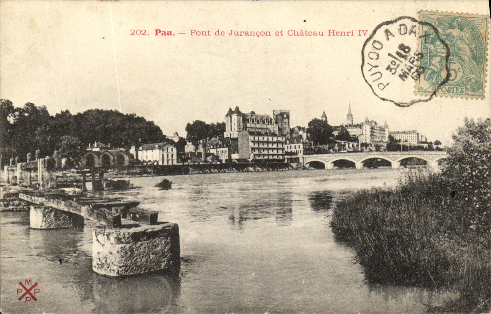 CPA Pau Pont de Jurancon et Chateau Henri IV