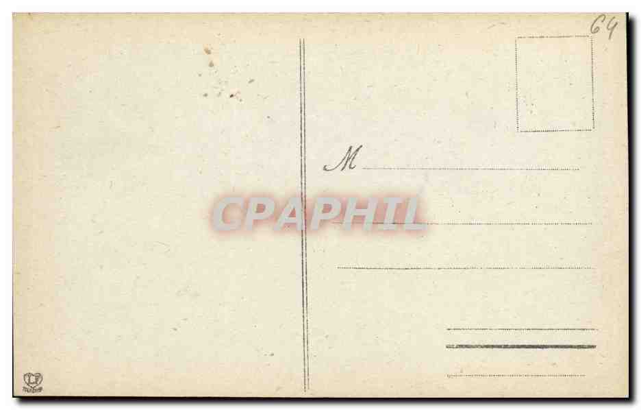 Pau — Vue plongeante sur la Place Royale et la Chaîne — Les Basses-Pyrénées, n°648 — Verso
