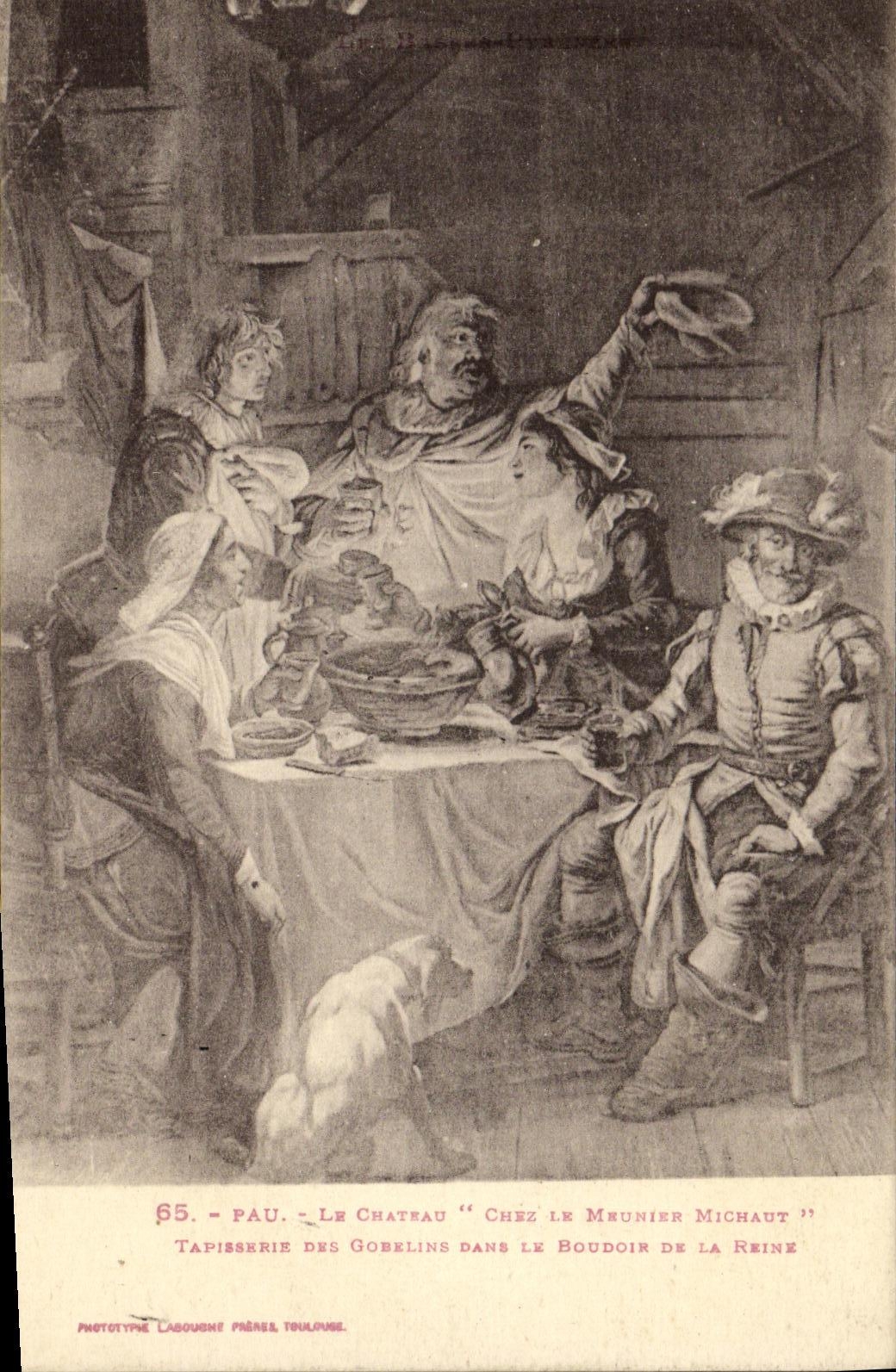 Pau - Le Château "Chez le Meunier Michaut" — Tapisserie des Gobelins dans le boudoir de la reine — Phototype Labouche, Toulouse