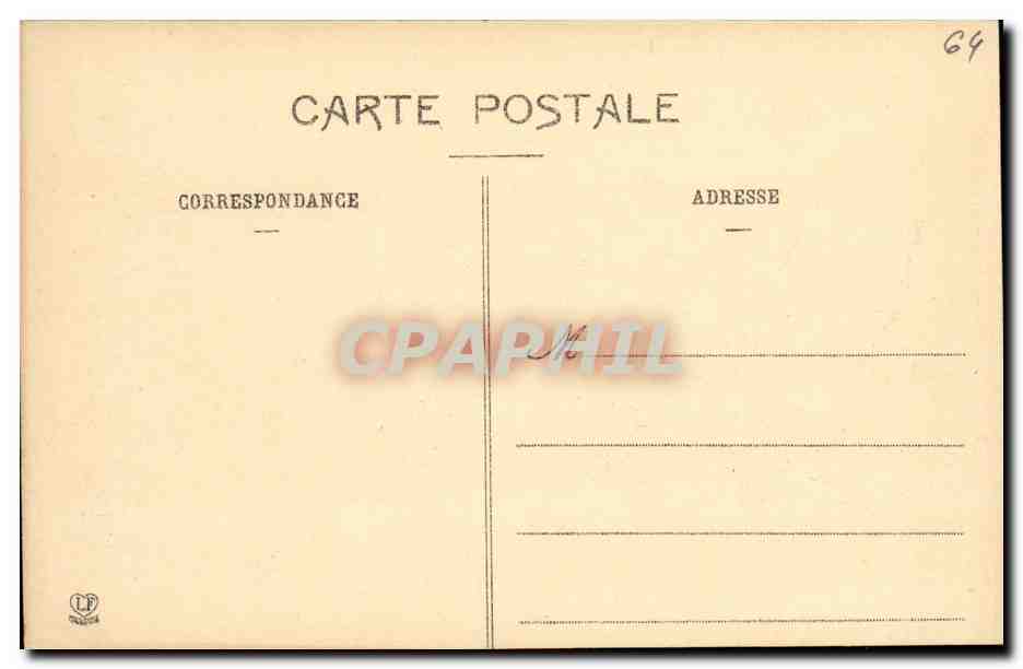 CPA Pau Le Pont Le Chateau Et Les Hotels — Verso