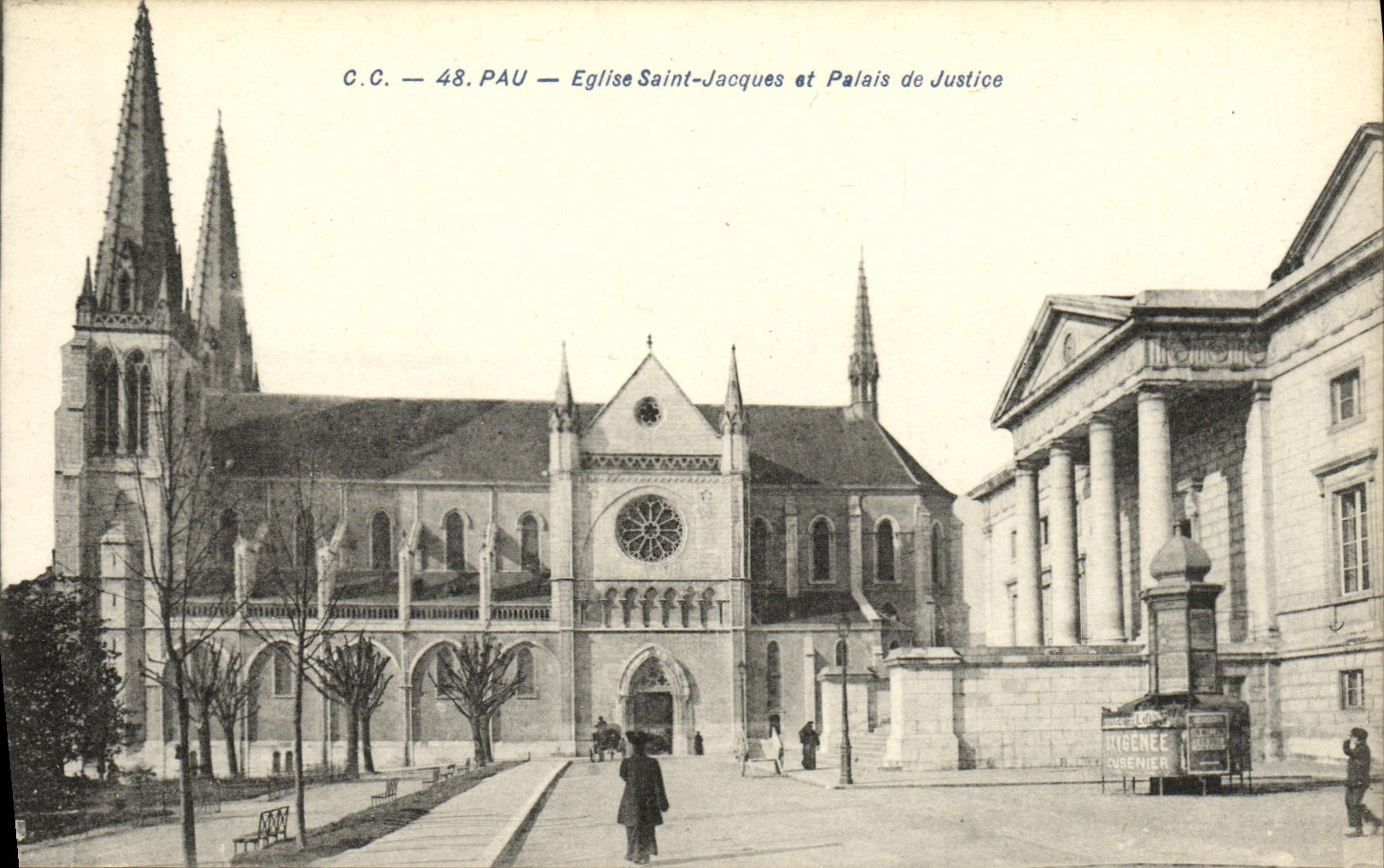 Pau — Église Saint-Jacques et Palais de Justice — C.C. 48