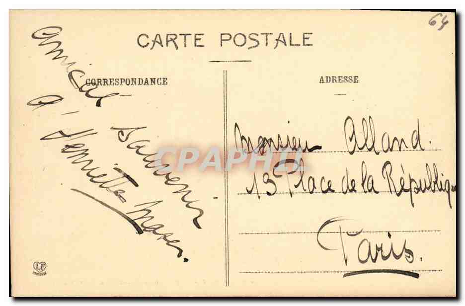 CPA Pau Nouvelle Terrasse De La Place Royale et partie Est de la chaine des Pyrenees — Verso