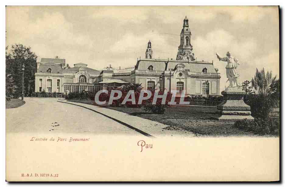 CPA Pau L entree du parc Beaumont 