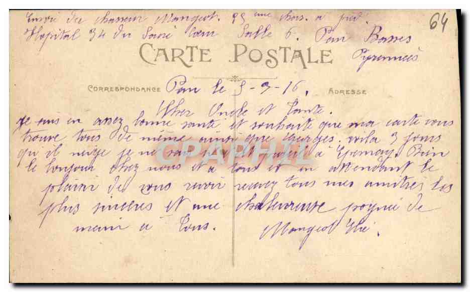 Pau — Vue sur le Jurançon et le Boulevard des Pyrénées — C. C. 13 — Reverso