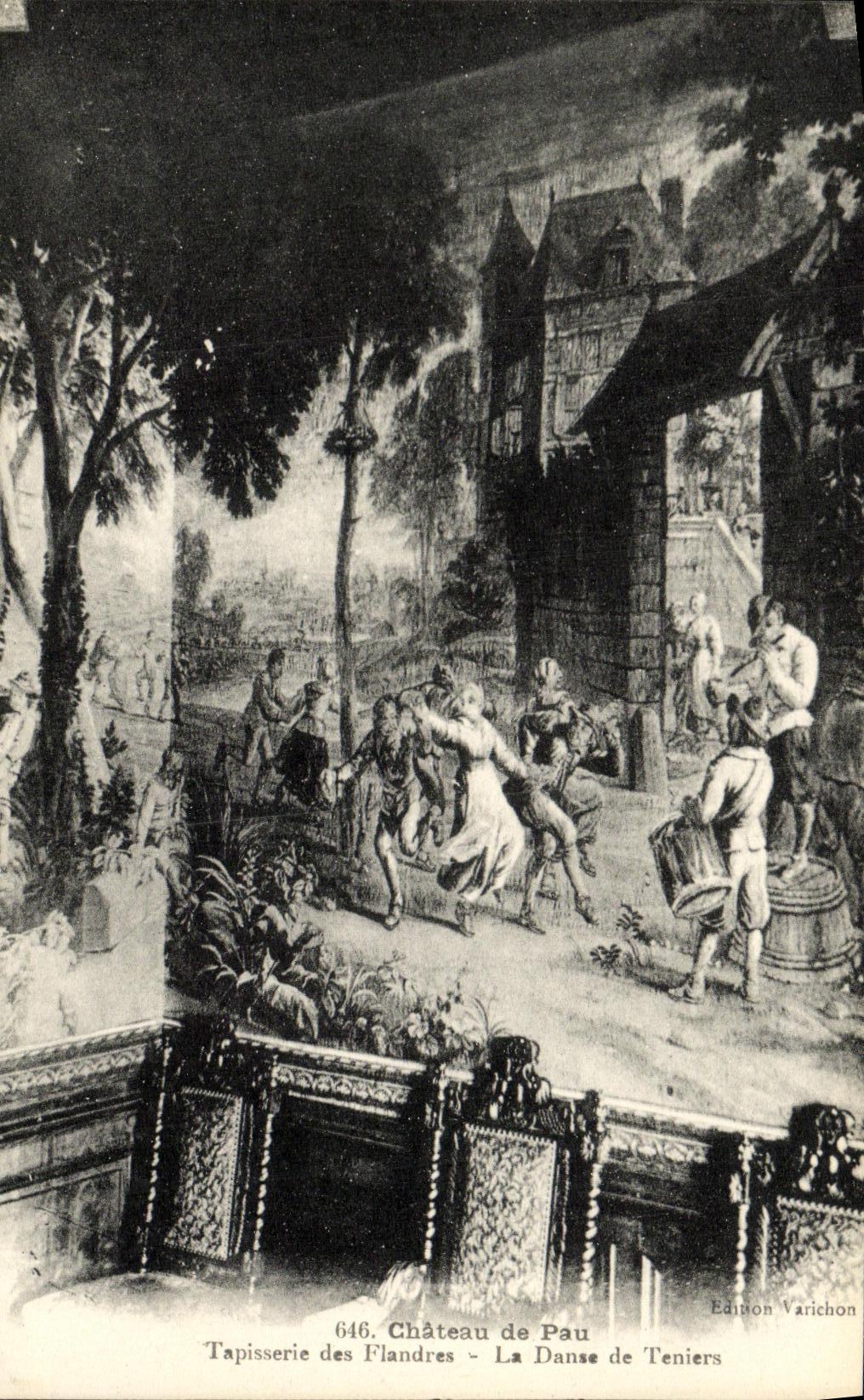 Château de Pau — Tapisserie des Flandres — La Danse de Teniers — Édition Varichon, n° 646