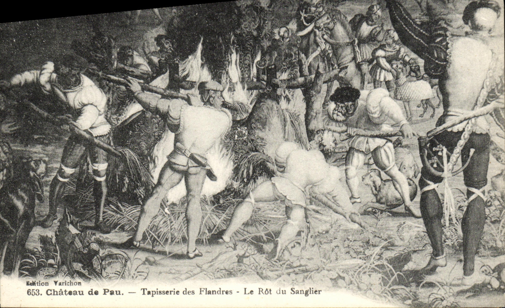 Château de Pau — Tapisserie des Flandres — Le Rôti du Sanglier — Édition Varichon, n°653