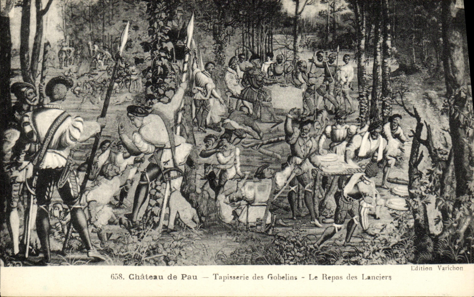 Château de Pau — Tapisserie des Gobelins — Le Repas des Lanciers — Édition Varichon, n° 658