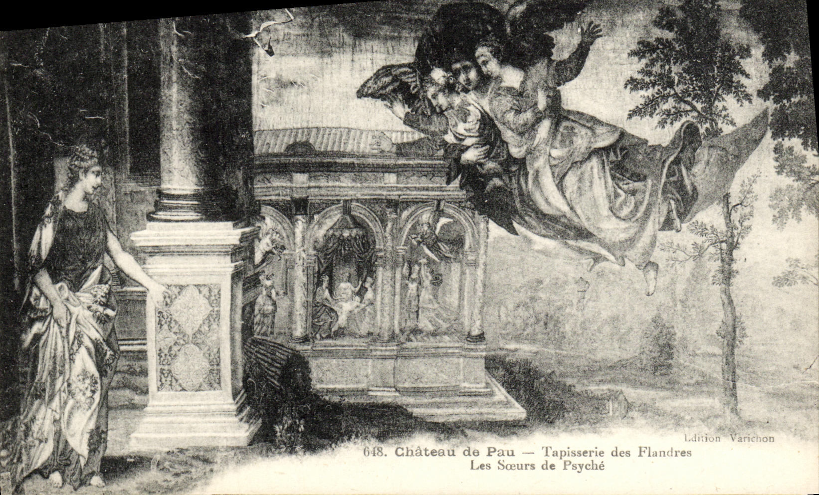 CPA Pau Chateau Tapisserie des Flandres Les Soeurs de Psyche