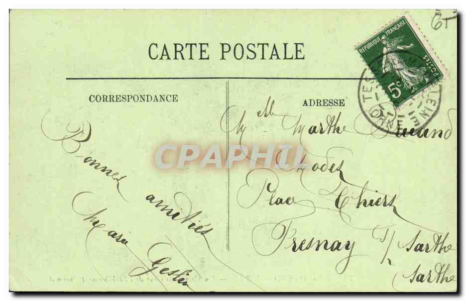 CPA Bagnoles Un Coin de la Cour de L Etablissement thermal — Rückseite