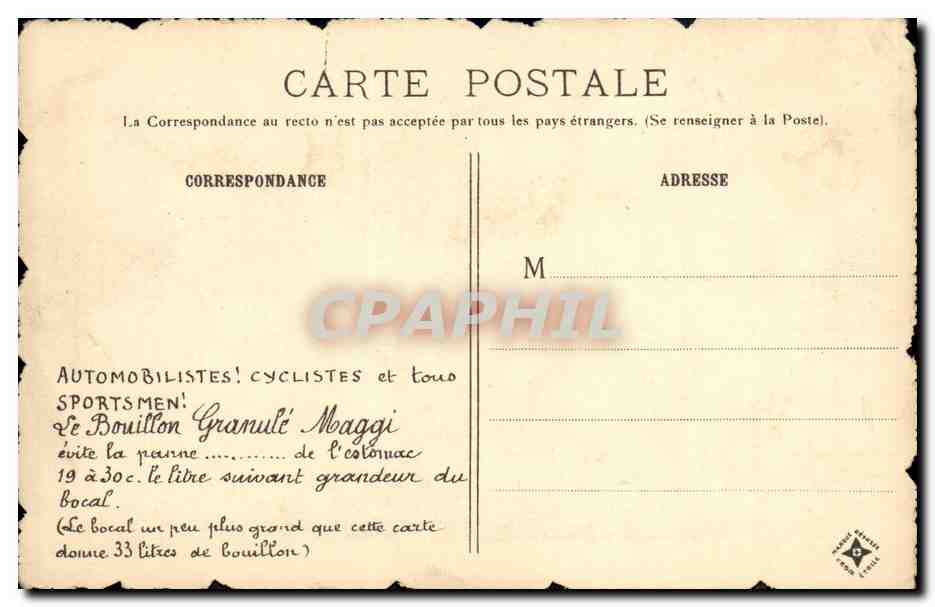 CPA Vieux Paris La Cour du Musee de Cluny Publicite Maggi — Rückseite