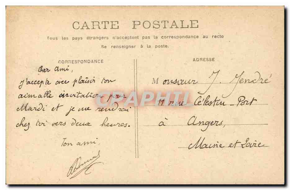 CPA Paris Rue de la Barre Montmartre Sacre Coeur — Rückseite