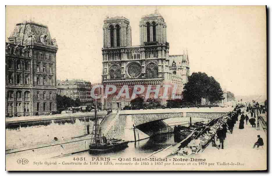 CPA Paris Quai Saint Michel Notre Dame Bouquinistes