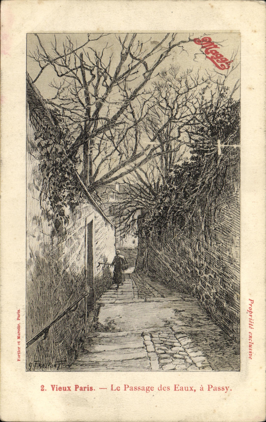 CPA Vieux Paris Le Passage des Eaux a Passy Publicite Maggi