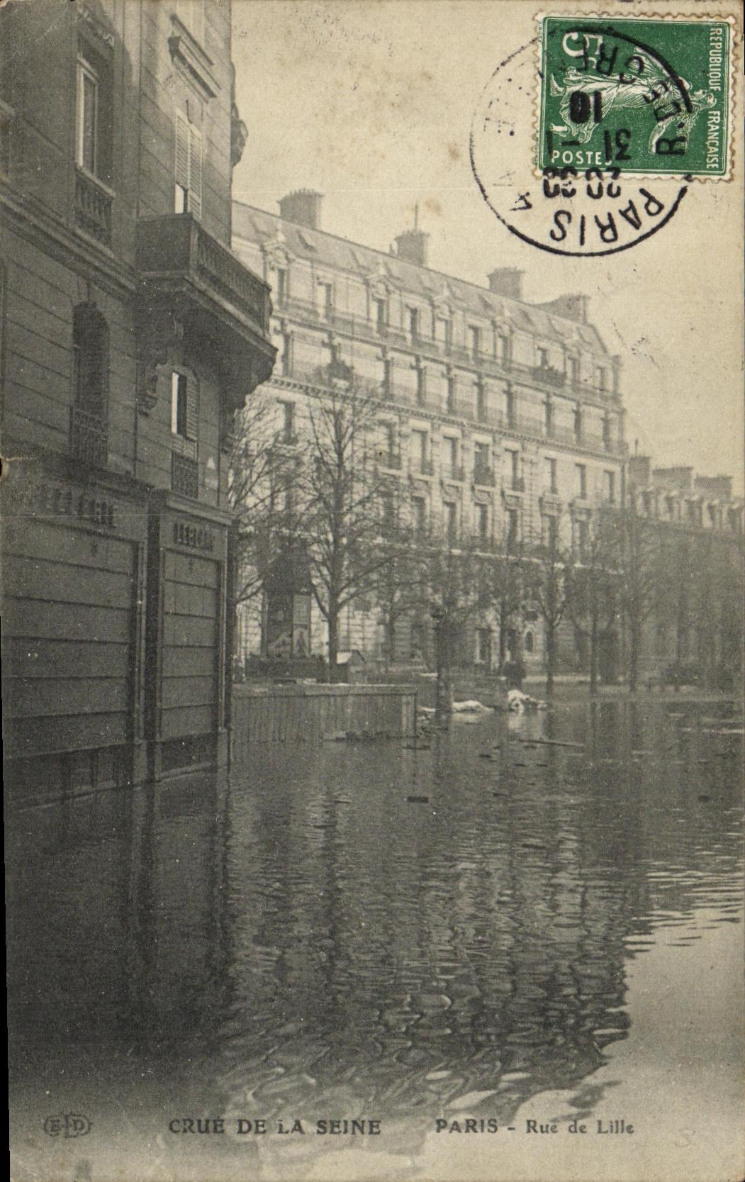 CPA Paris Crue De La Seine Rue de Lille