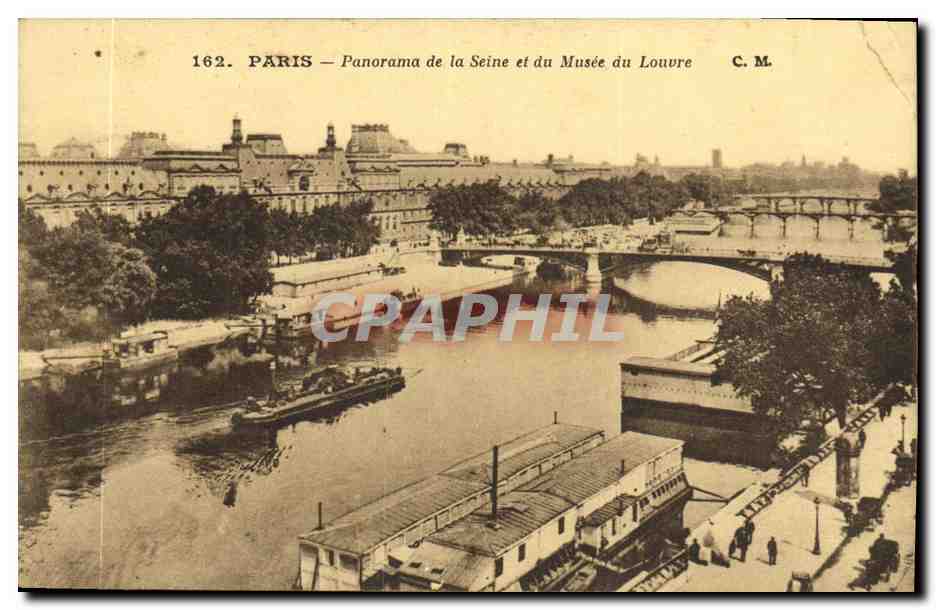 CPA Paris Panorama de la Seine et du Musee du Loure
