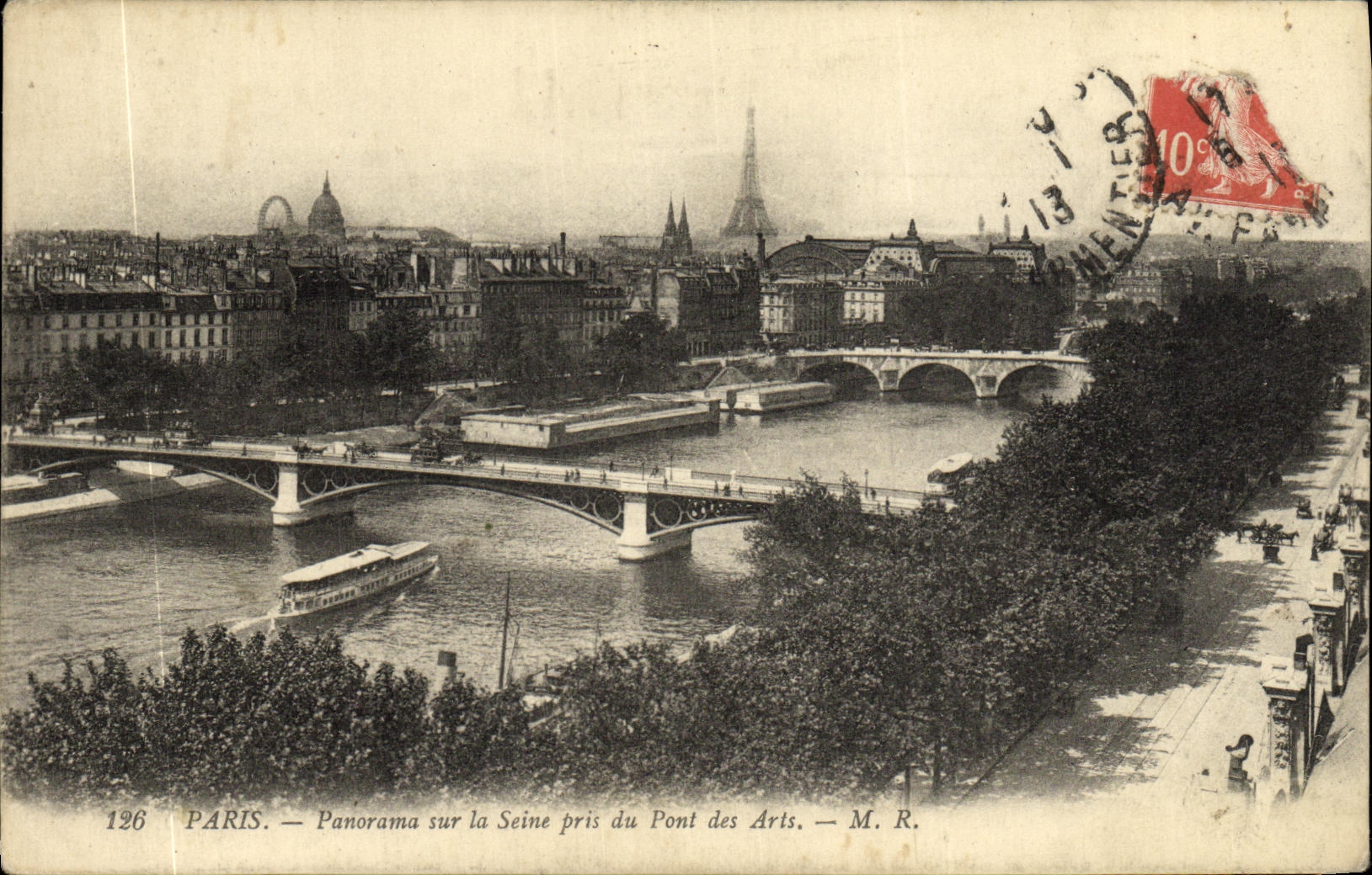 CPA Paris Panorama de la Seine et du Musee du Louvre