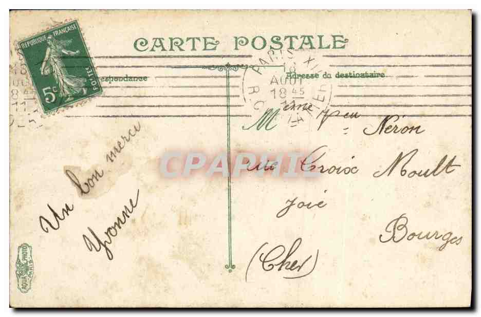 CPA Paris Vue prise du palais de justice — Rückseite