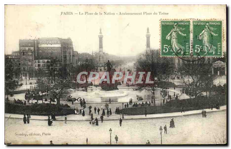 CPA Paris La Place de la Nation Anciennement Place du Trone