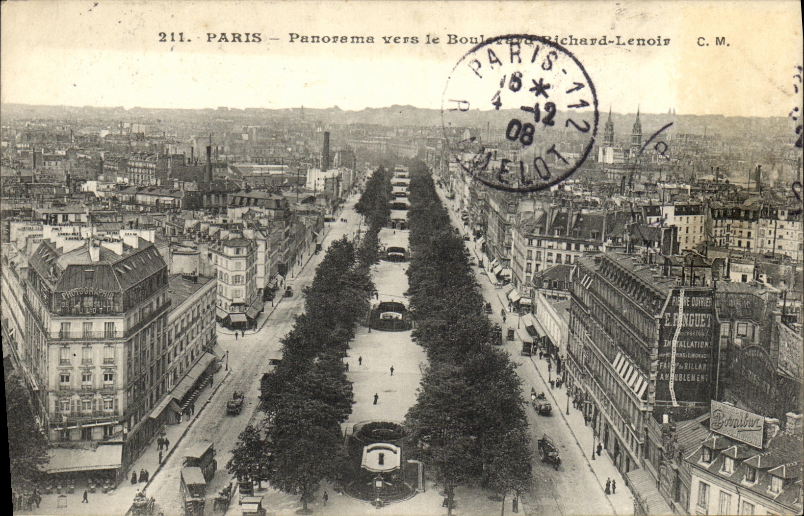 CPA Paris Panorame Vers le Boulevard Richard Lenoir 