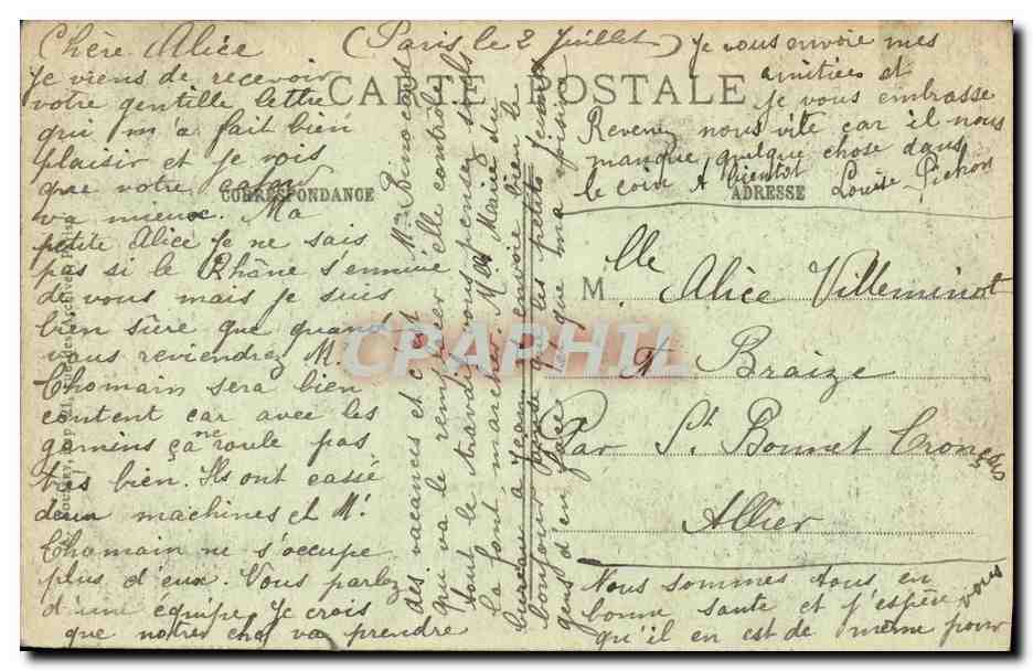 CPA Paris La Gare Sainte Lazare Cour de Rome — Rückseite