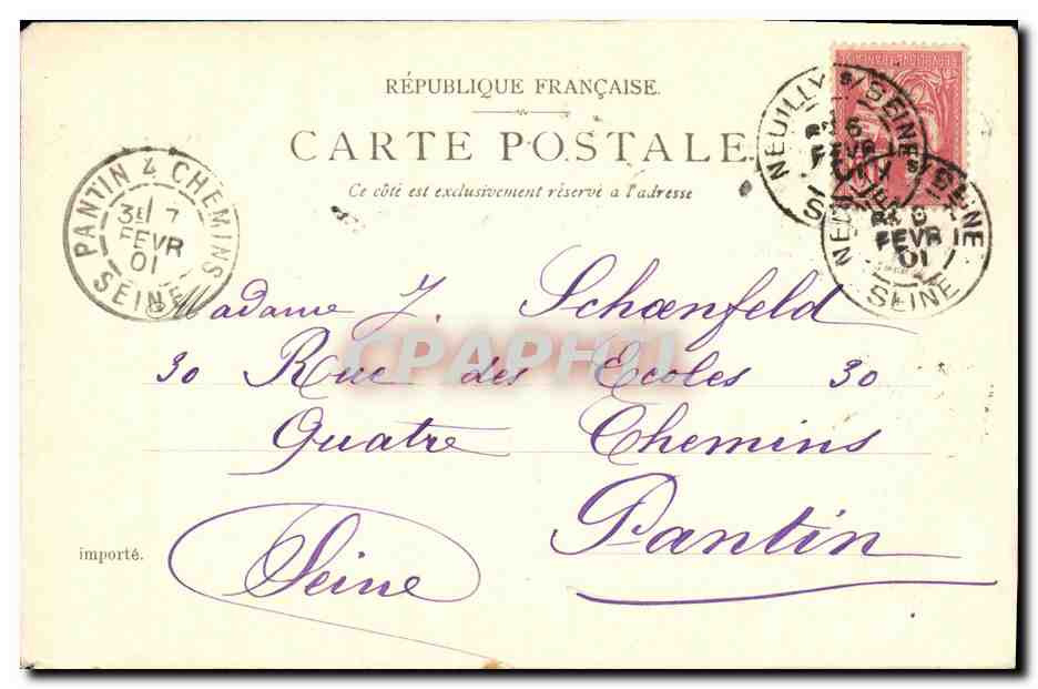 CPA Paris Place de la Concorde et Madeleine — Rückseite