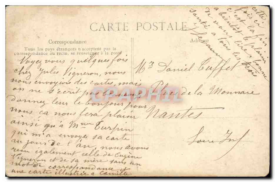 CPA Paris Les Hauts reliefs de L Arc de Triomphe La paix  — Rückseite