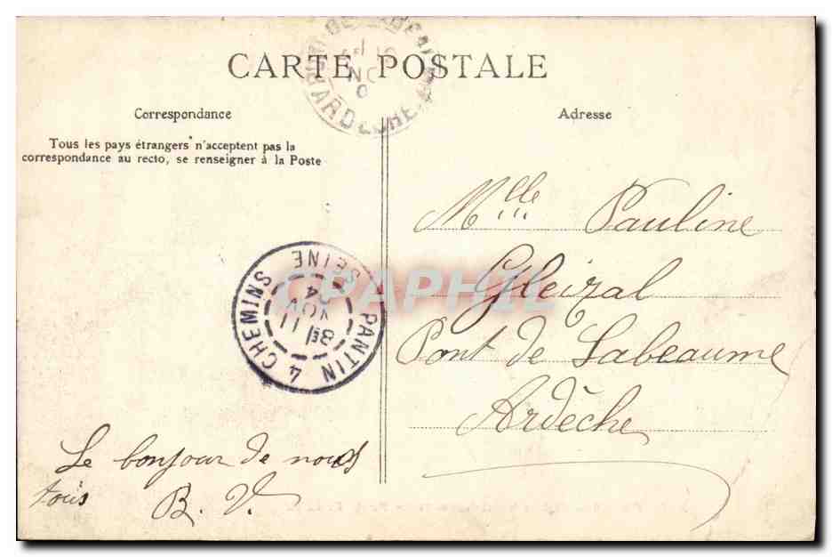 CPA Paris Eglise Saint Vineent de Paul — Verso