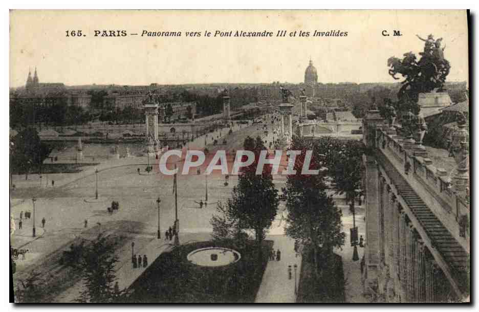 Paris — Panorama in Richtung Pont Alexandre III und Invalides — C. M. n°165