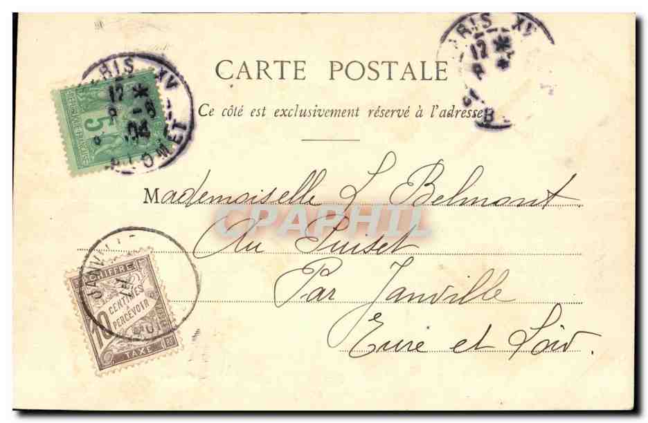 CPA Paris Champs Elysees Le Theatre Marigny — Verso