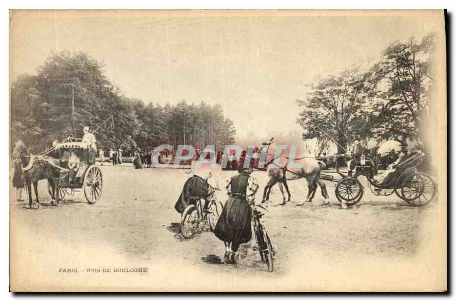 CPA Paris Bois de Boulogne Velo Caleches