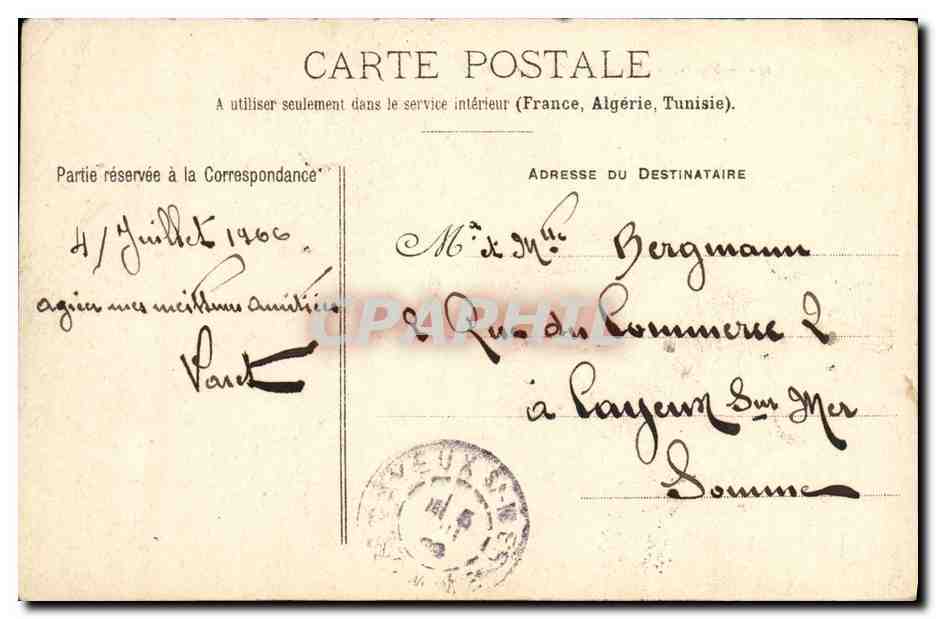 CPA Paris Bois De Boulogne a Auteuil — Verso