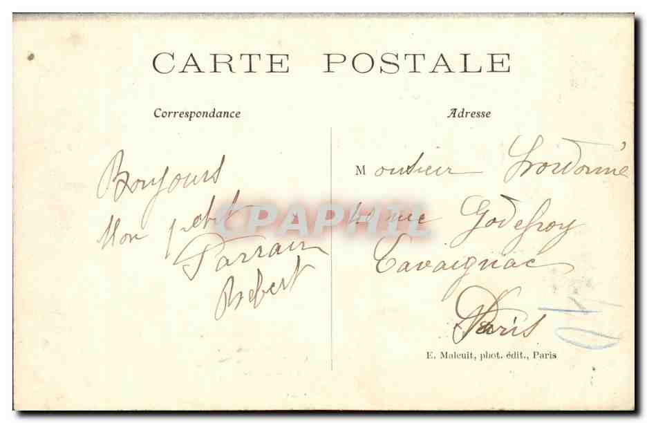 Bois de Vincennes — Pittoreske Ansicht des Grottensees — E. Malecuit, phot. Verlag, Paris, n° 487 — Rückseite