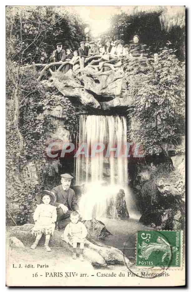 CPA Paris Cascade du Parc Montsouris Enfants