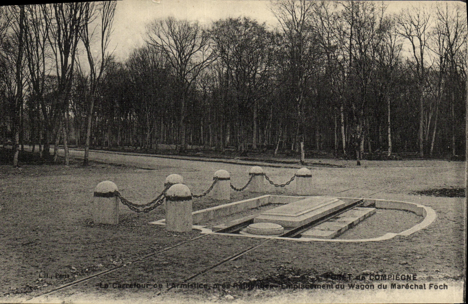 Armistizkreuzung nahe Reims — Standort des Wagens des Marschalls Foch — Verlag L'II, Paris