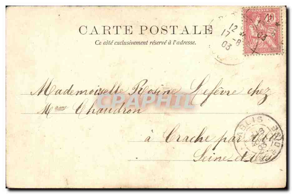 CPA Compiegne Chambre du Conseil — Verso