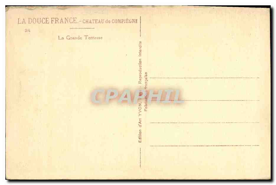 Château de Compiègne — La Grande Terrasse — Édition d'Art YVON — Back