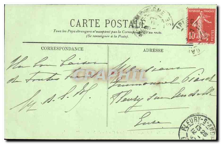 CPA Compiegne Le Chateau Chambre a Coucher de Napoleon 1er — Verso