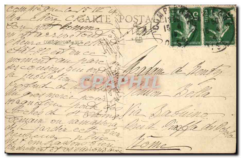 Compiègne — Corner of the Park with View of the Castle — E.D. 14 bis — Back