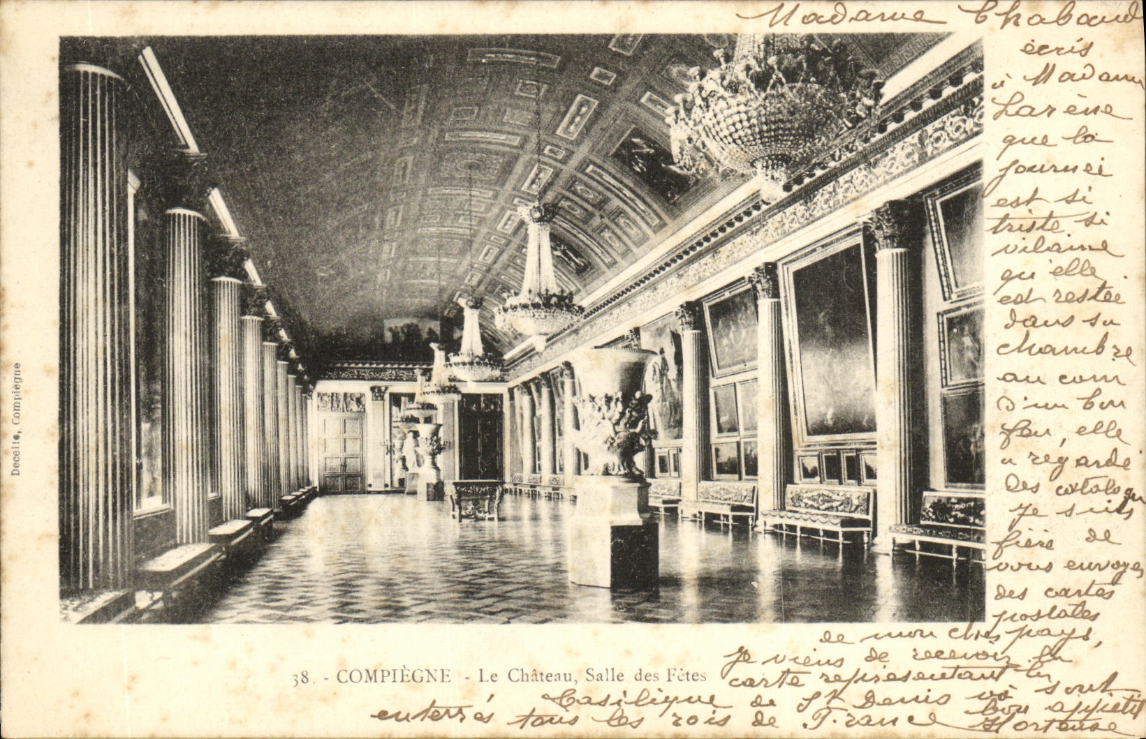 Compiègne - Le Château, Salle des Fêtes — éditeur Doessi, n°38