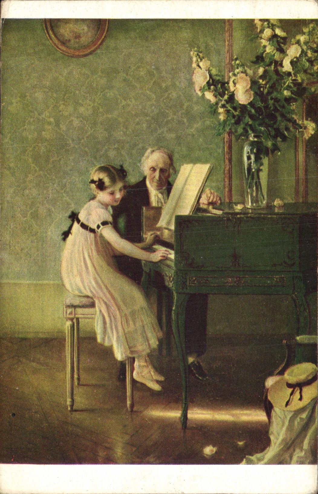 CPA Musee Du Luxembourg Muenier La lecon de clavecin