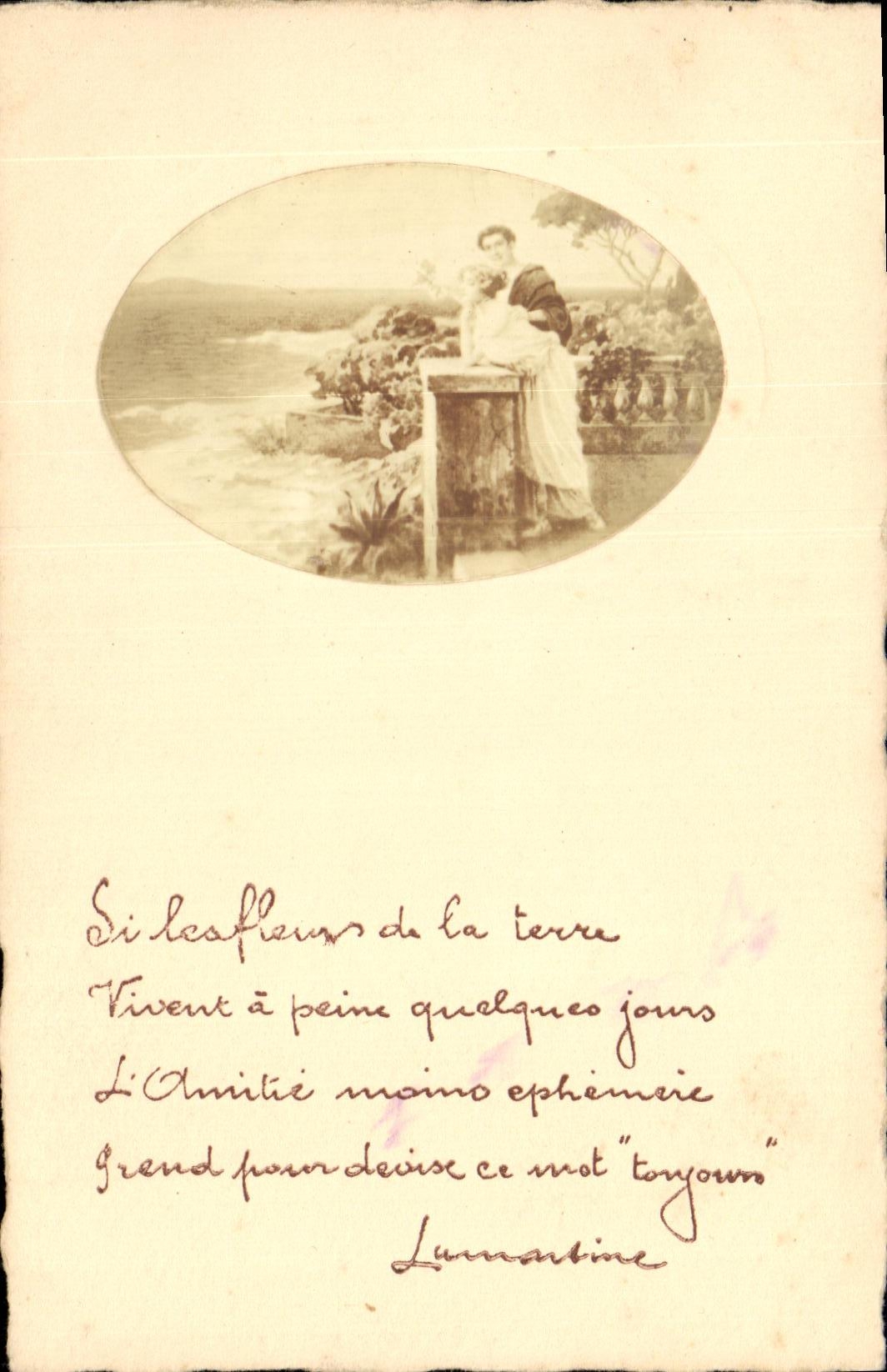 CPA Fantaisie Couple Lamartine