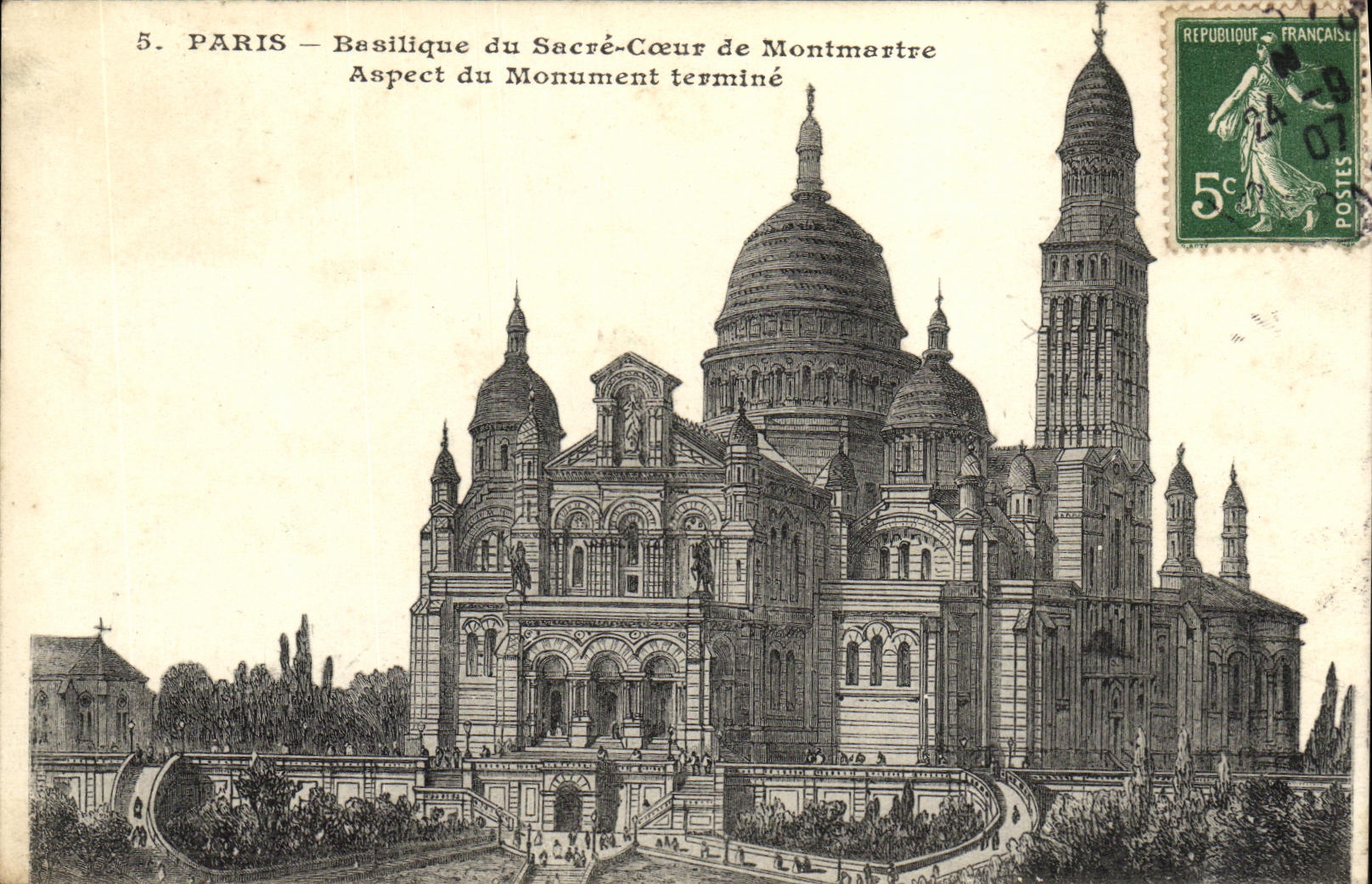 CPA Paris Basilique du Sacre Coure de Montmartre Aspect du Monument termine